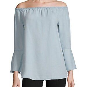 beachlunchlounge Off the Shoulder Chambray Top